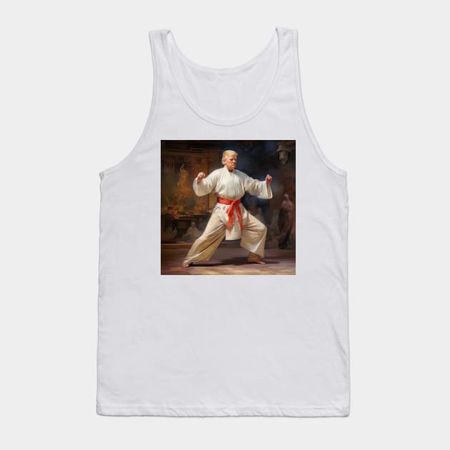 Trump as Shaolin monk - Tshirt Design Tank Top by Maverick Media